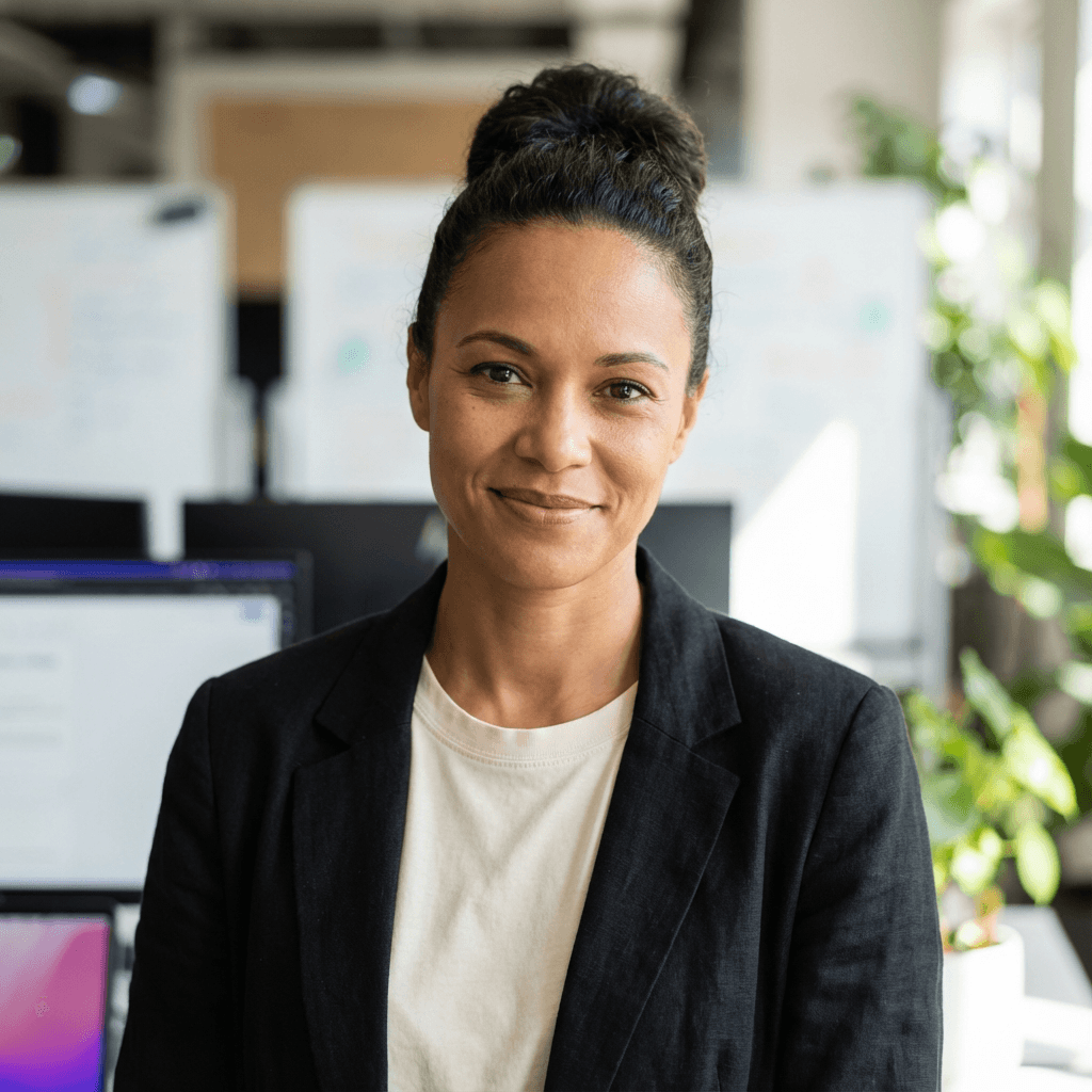 Female event planner in her early 30s in a modern Toronto studio